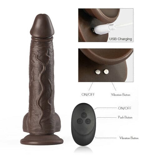 K05 Emulated Black Coffee Masculine Wireless Telescopic Rotating Vibrating Rod - Image 6