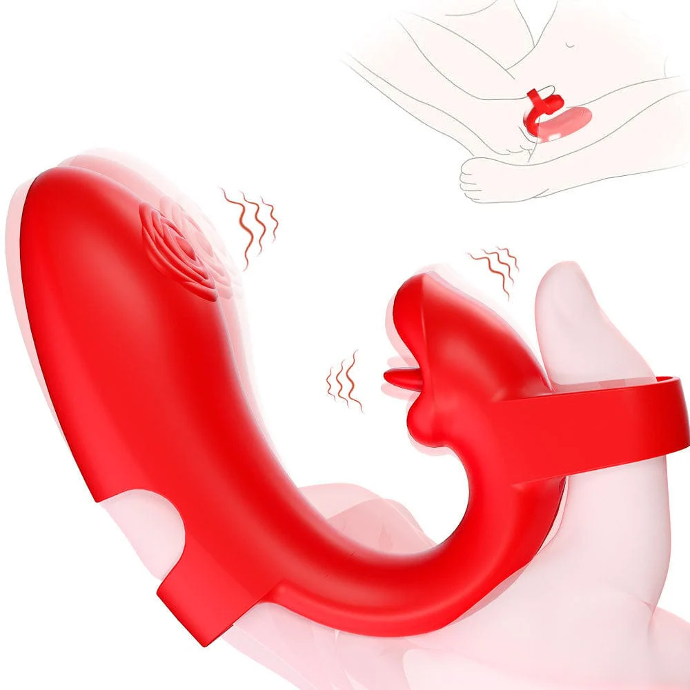 Finger Vibrator Rose Tongue Licking Clitoris G Spot Vibrator - Image 8