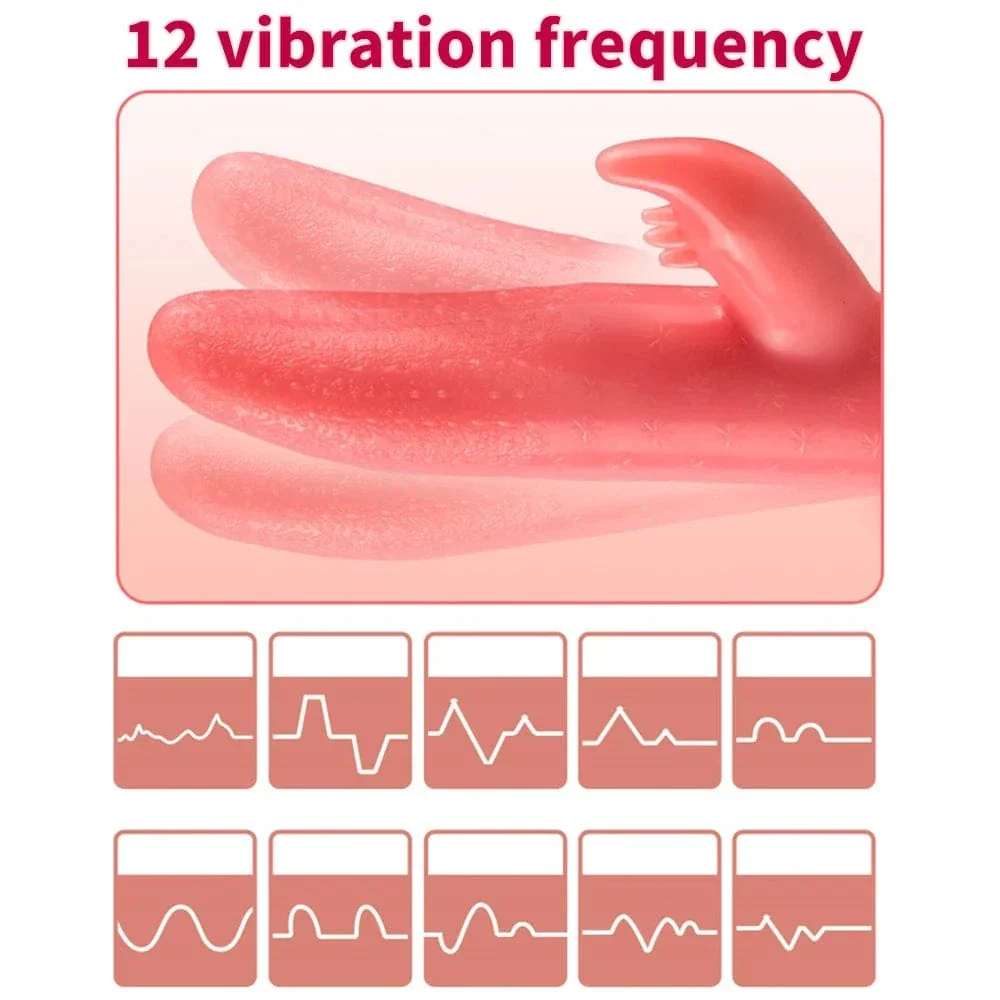 G-spot Clitoral Stimulation 12 Frequency Simulation Tongue Vaginal Massage Vibrator - Image 4