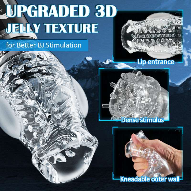 Gawk Gawk 6000 Amber 5.0 Double Egg Vibrators 5 Thrusting 7 Vibrating Oral Sex Handheld Male Masturbator - Image 4