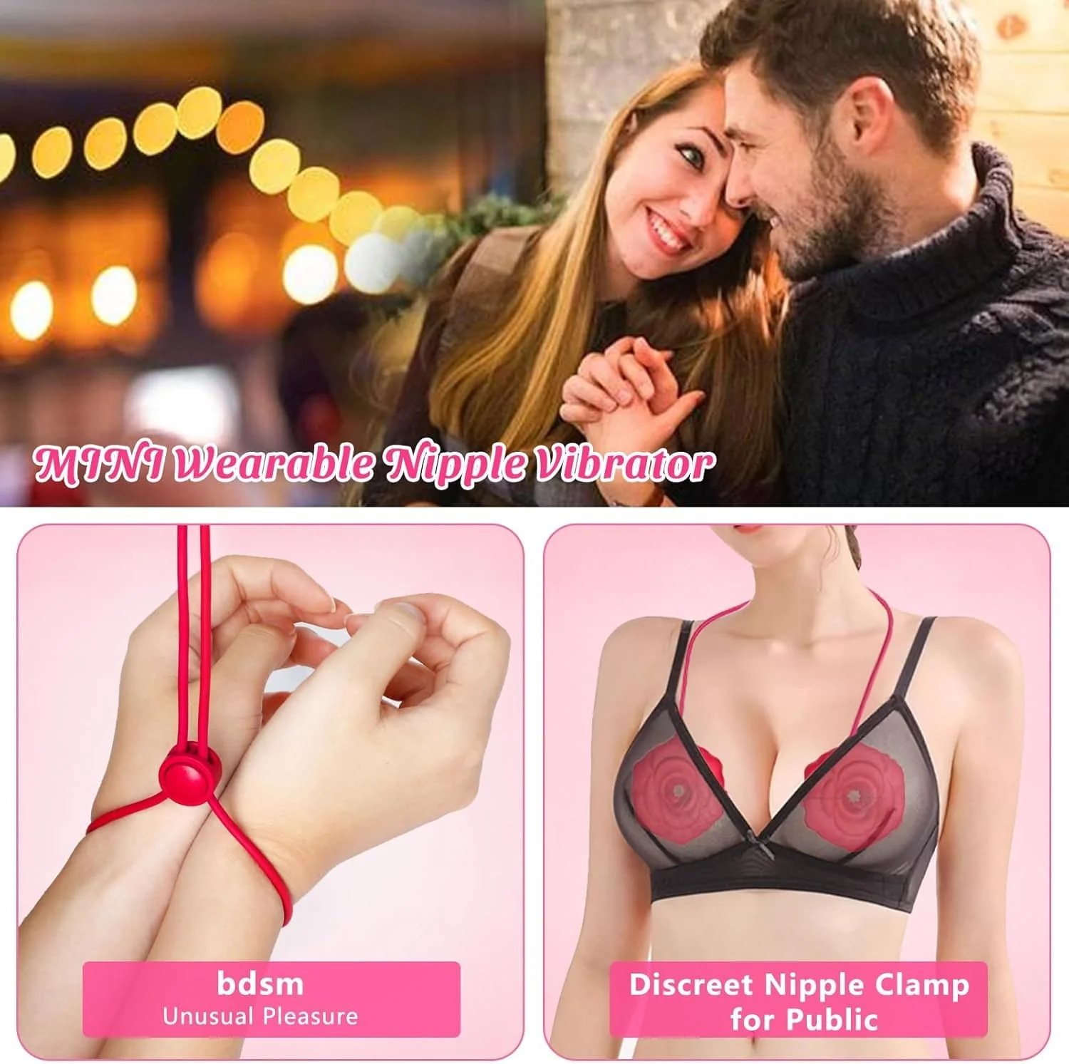[Gift for Her] 6.33% Off - 9 - inch Thrusting Dildo & APP-controlled Rose Nipple Clamp Vibrator - Image 5