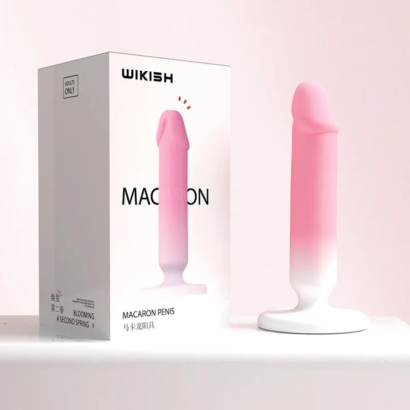 Gradient Pink Silicone Realistic Dildo Anal Plug - Image 5