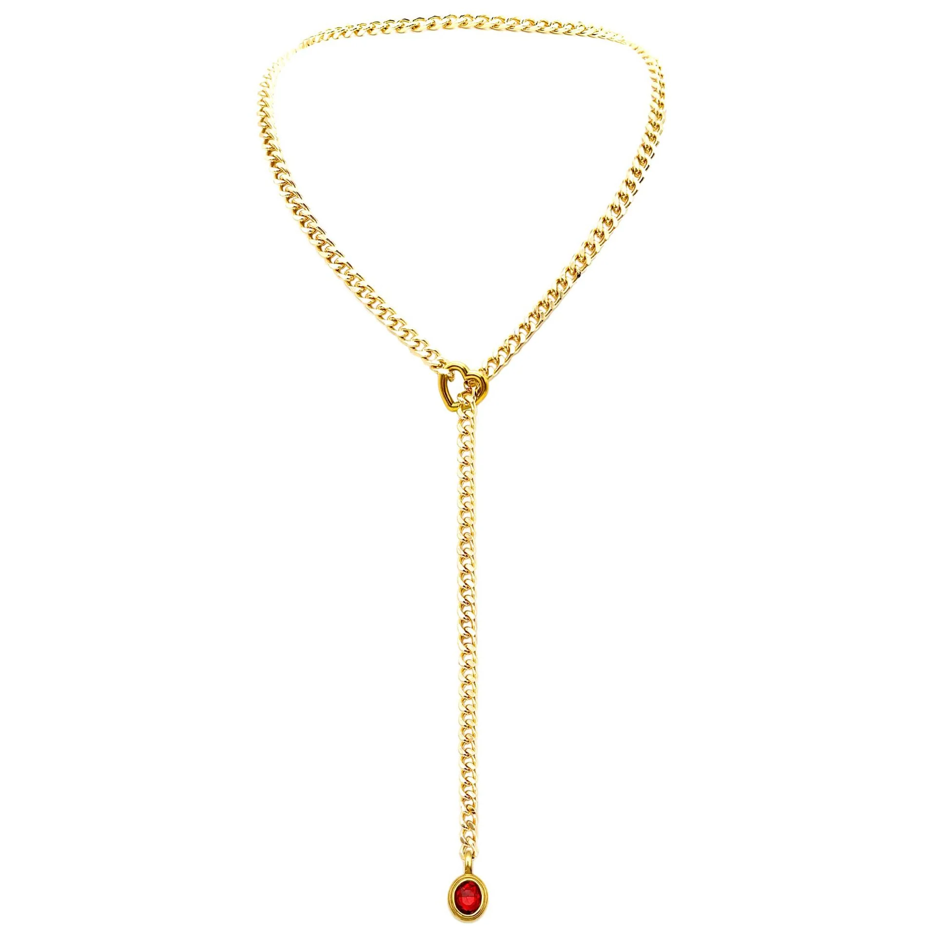 Heart Crystal O-ring Slip Chain