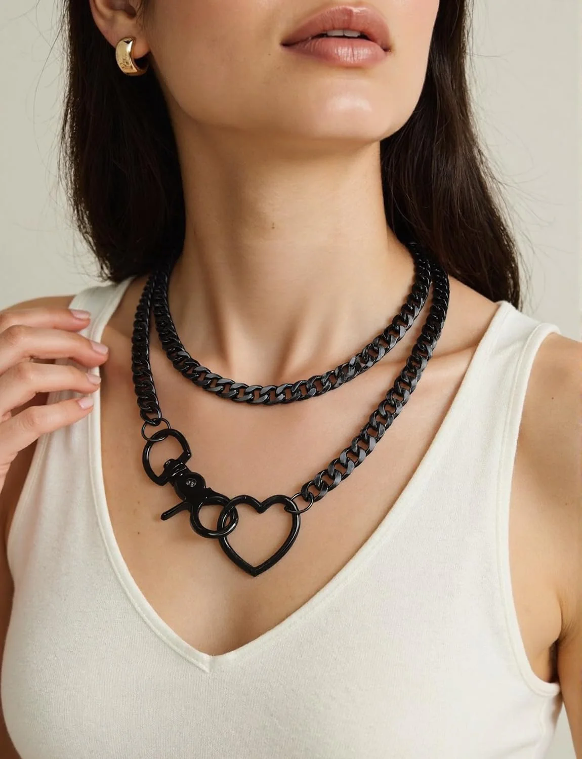 Heart Loop Slip Chain Choker - Image 4