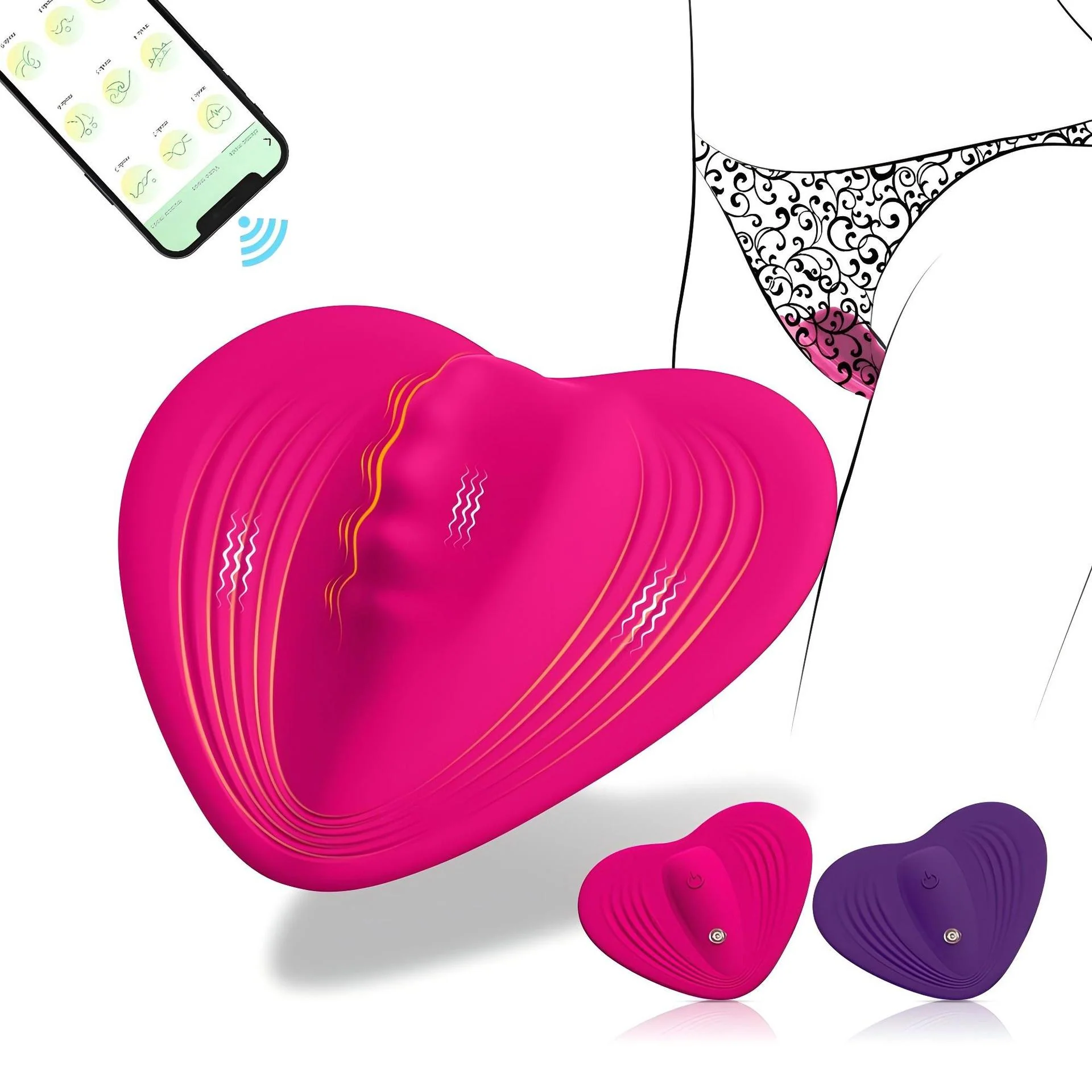 Heart-Shaped Invisible Wireless Remote Control Wearable Vibrator