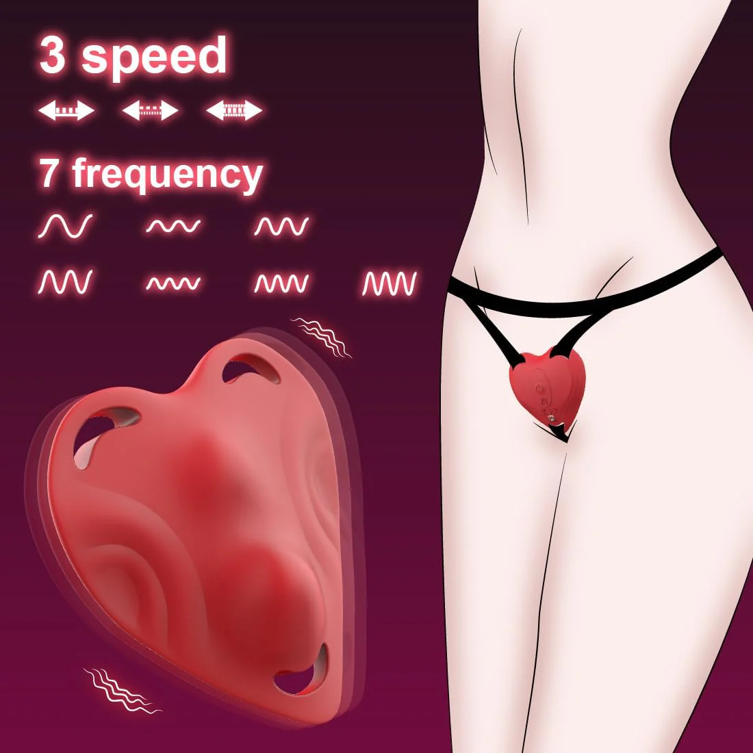 Heart - Shaped Wearable Vibrator Clitoral Stimulator - Image 2