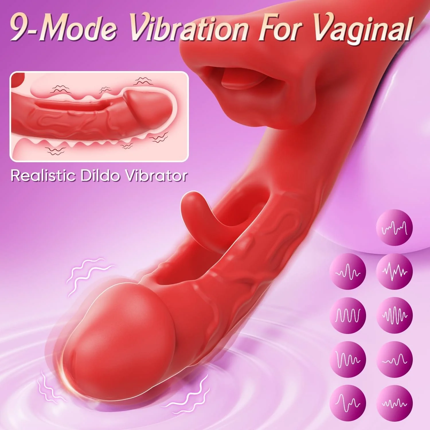 KissLip 4 in 1 Mouth Biting Clit G Spot Flapping Vibrator - Image 5