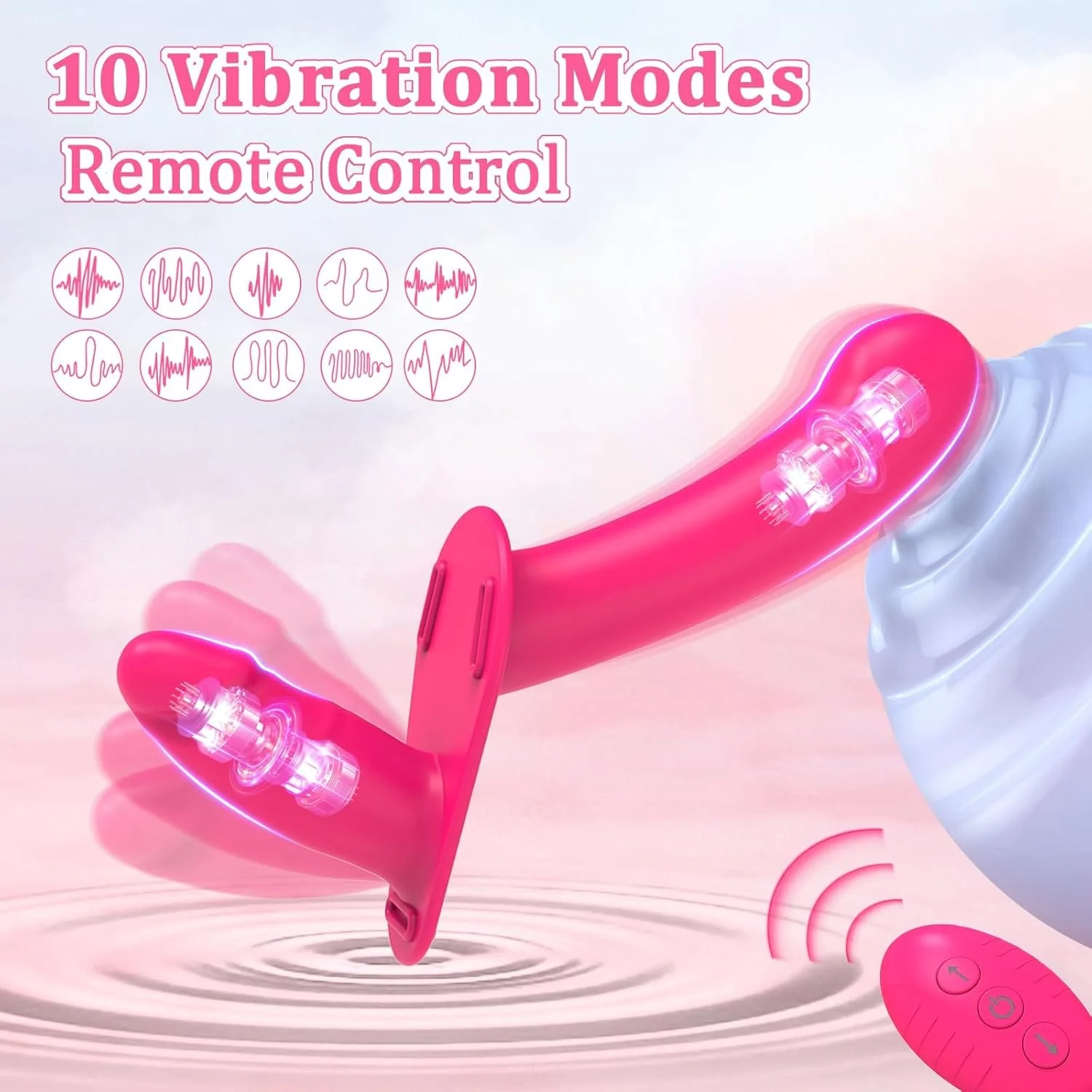 Lesbian Strap-on Dildo Vibrator Double-ended Dildo with Remote Control - Image 3