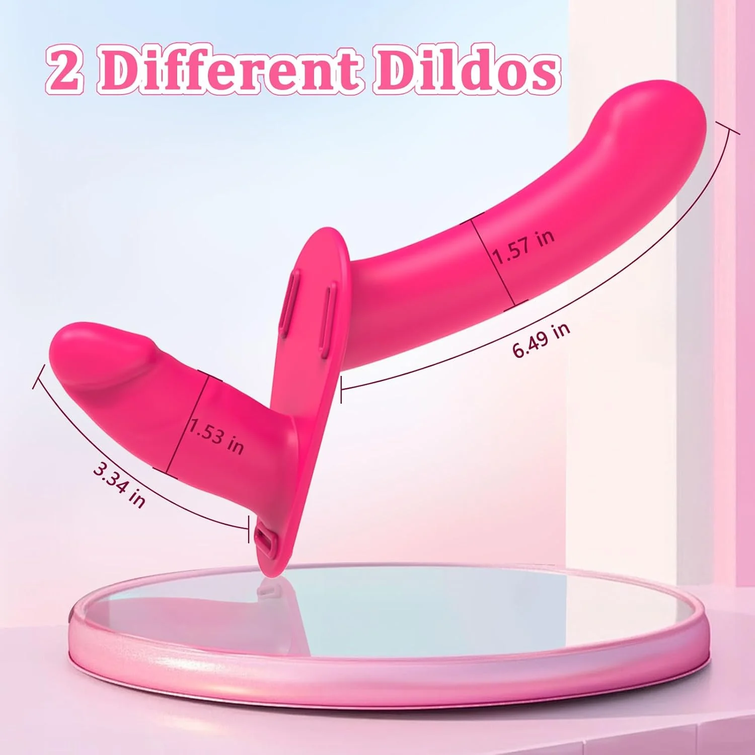 Lesbian Strap-on Dildo Vibrator Double-ended Dildo with Remote Control - Image 4