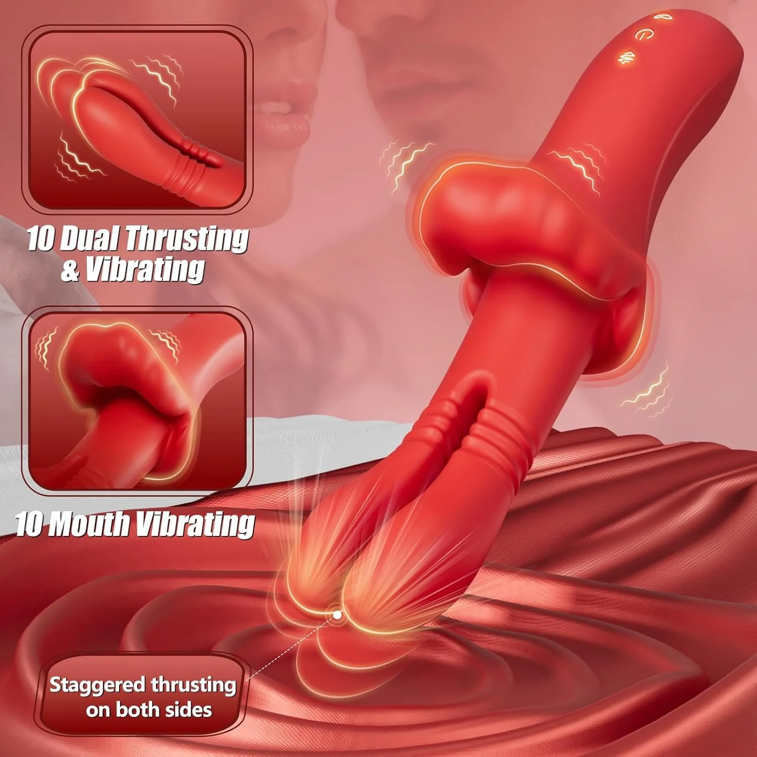 LipLuxe Mouth Clitoral Vibration Thrusting G Spot Vibrator - Image 3