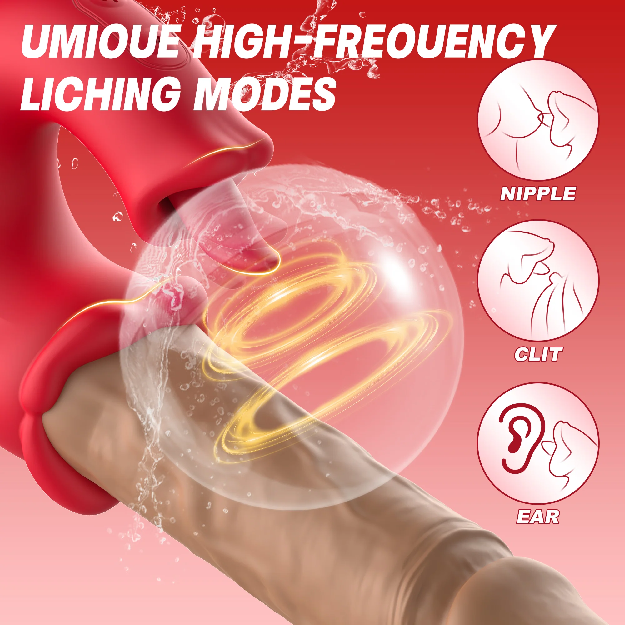 Lips Tongue Licking Thrusting G-spot Vibrator - Image 3