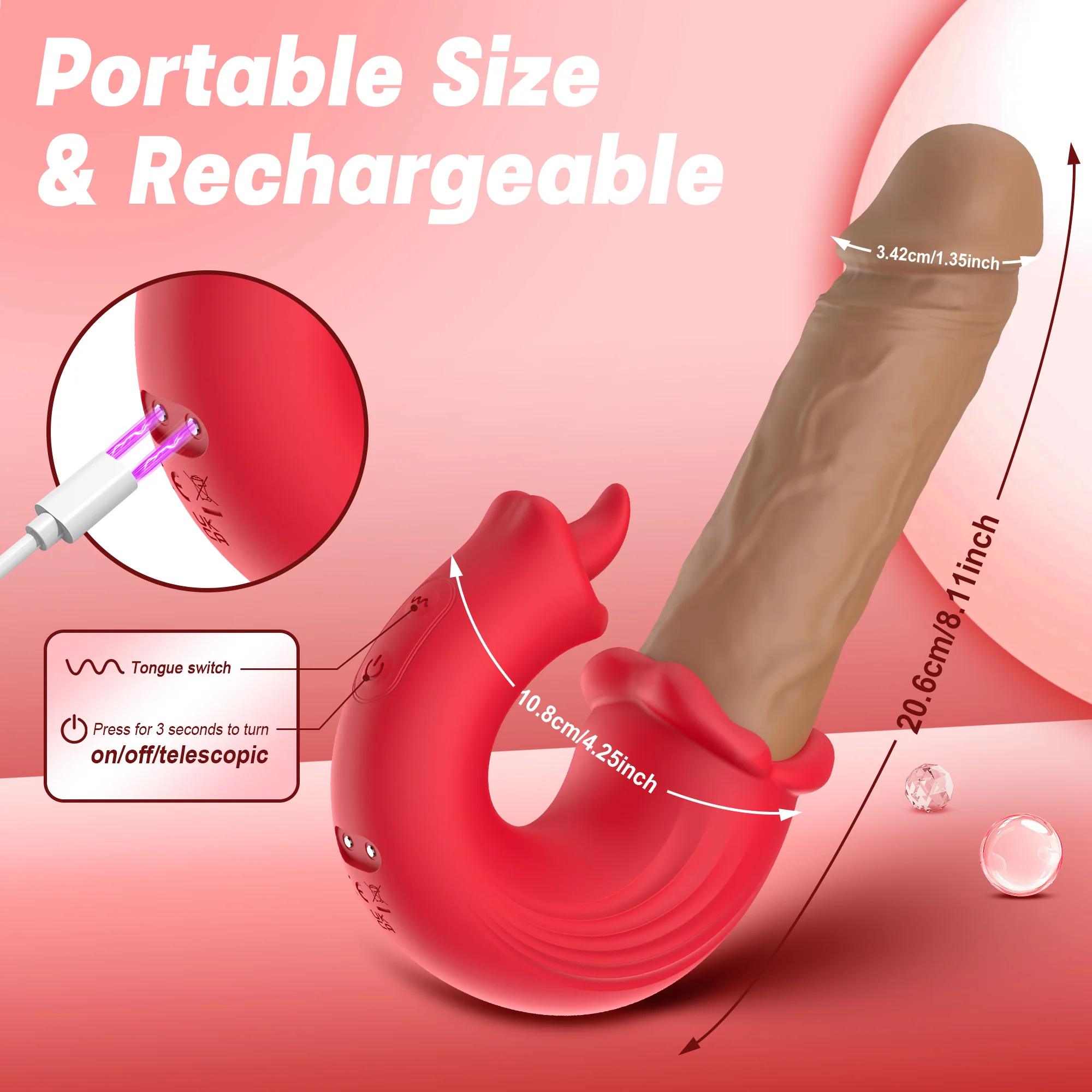 Lips Tongue Licking Thrusting G-spot Vibrator - Image 5