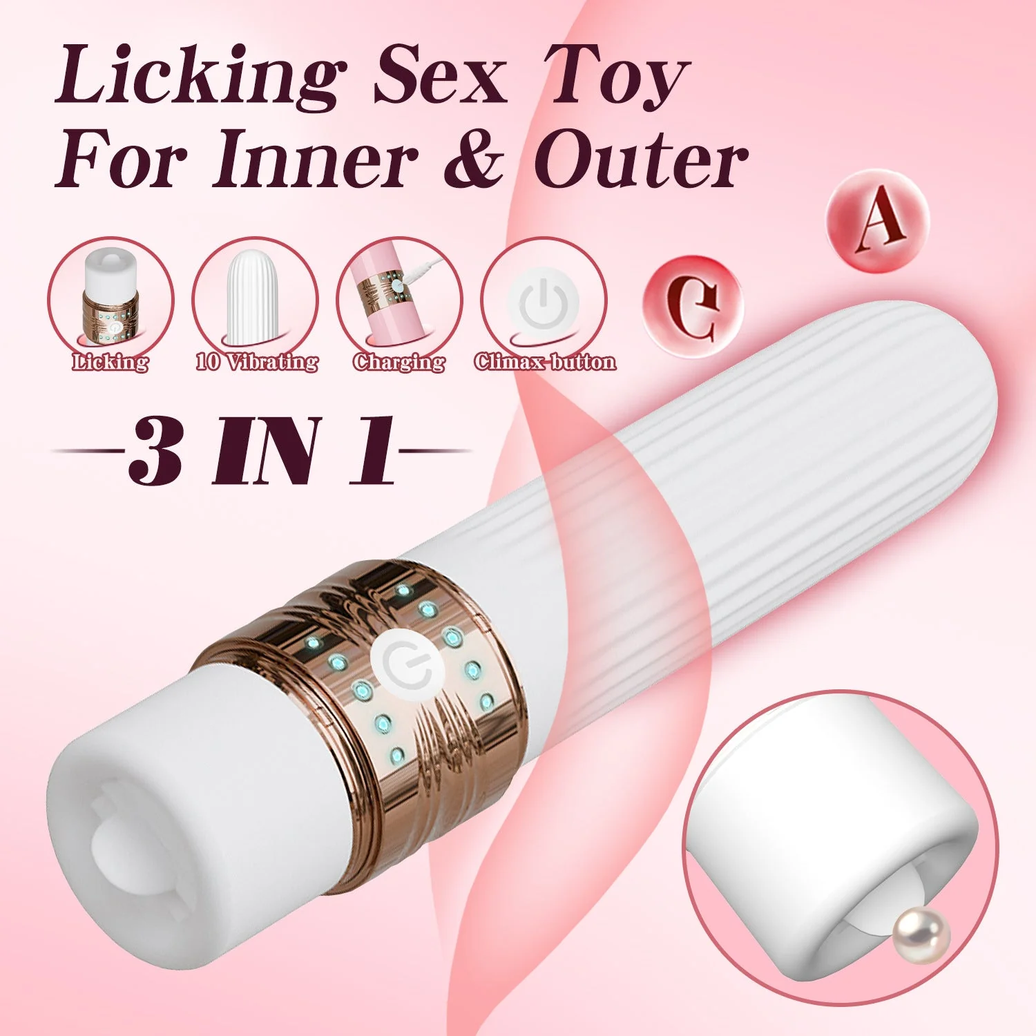 Lipstick Tongue Licking Clitoral G Spot Vibrator - Image 2