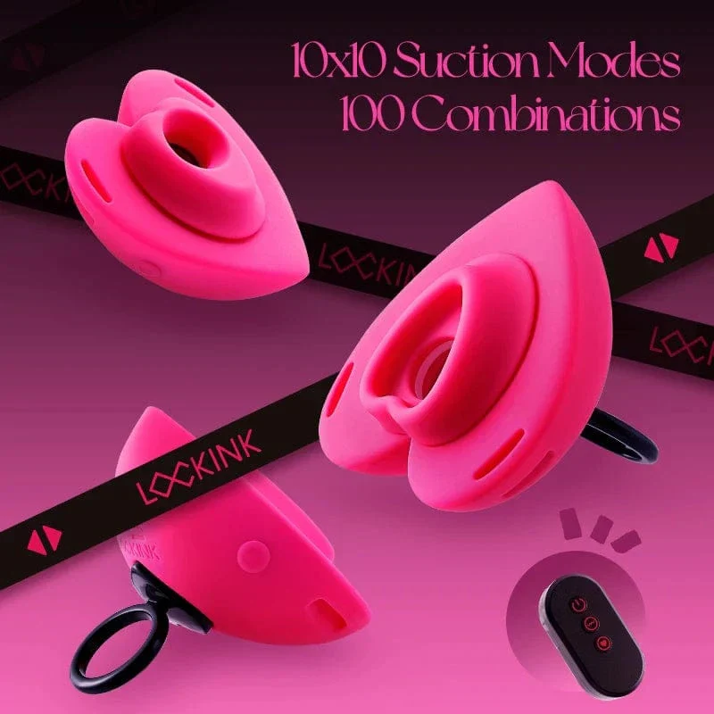 Lockink Pink Love-shaped Wearable Clitoral Suction Vibrator With Remote Control - Image 3