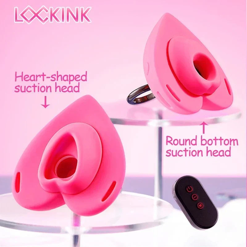 Lockink Pink Love-shaped Wearable Clitoral Suction Vibrator With Remote Control - Image 4