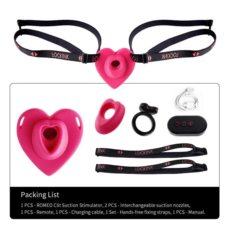 Lockink Pink Love-shaped Wearable Clitoral Suction Vibrator With Remote Control - Image 8