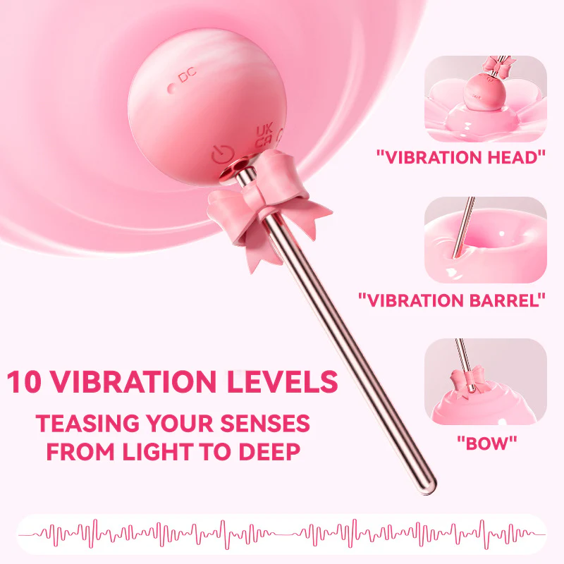 Lollipop Vibrator 10-Frequency Strong Shock Double-Headed Available Point Tide AV Stick - Image 4