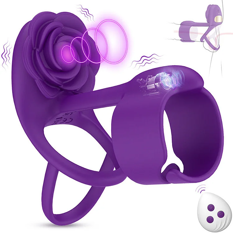 3 IN 1 Vibrating Rose Penis Ring with 10 Vibration - Image 10