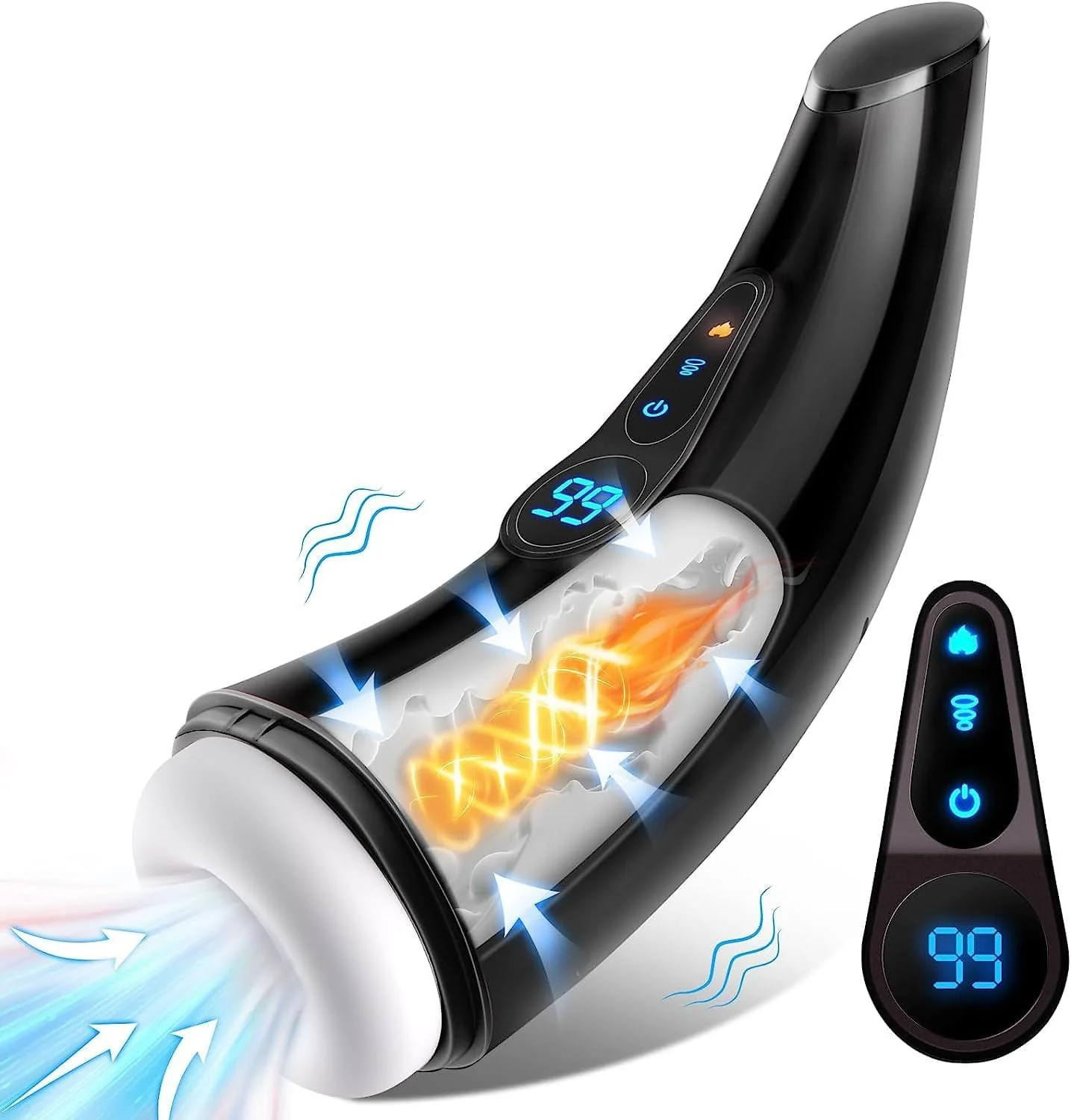 9 Sucking 9 Vibrating Male Masturbator Heating Vagina Masturbation Blowjob - Image 2