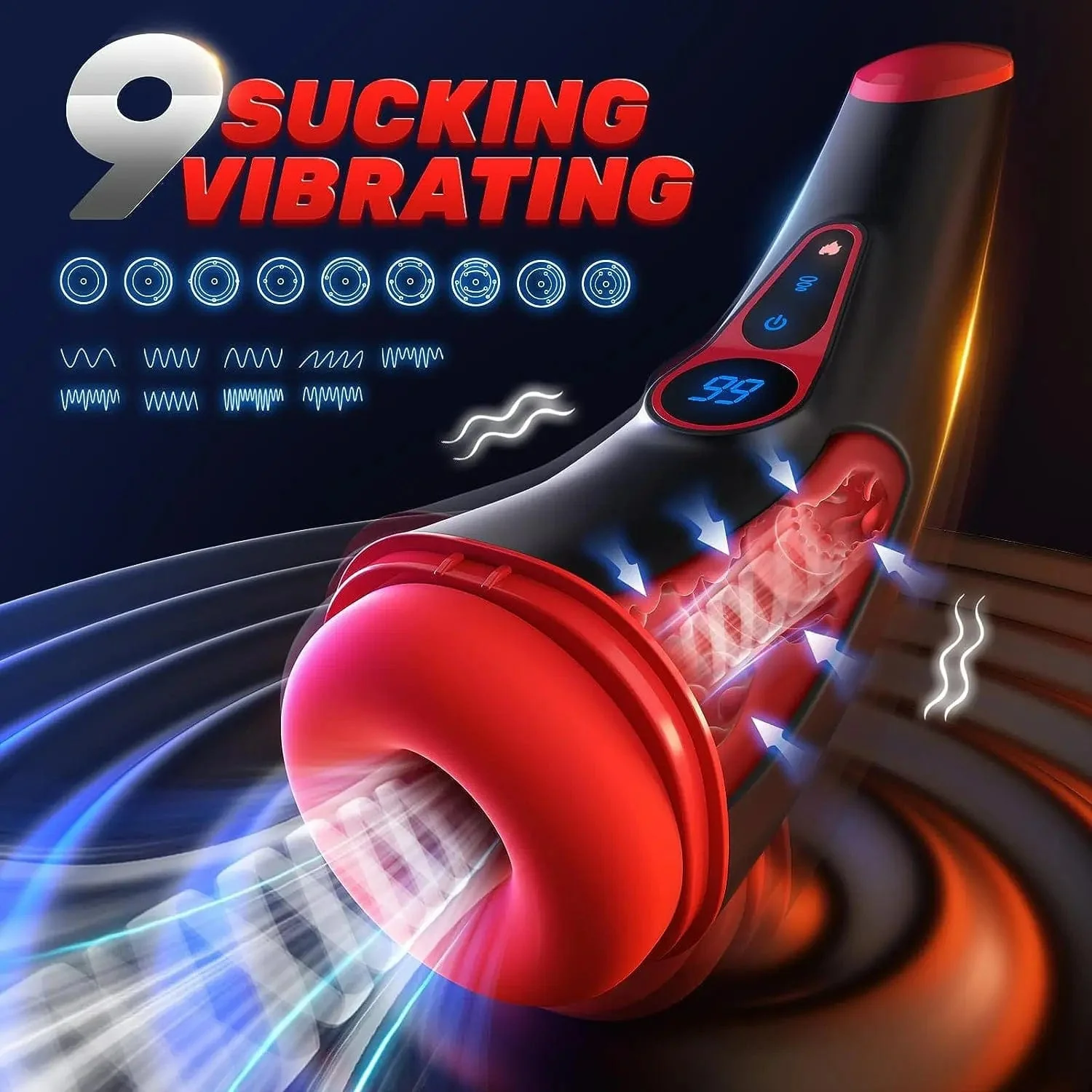 9 Sucking 9 Vibrating Male Masturbator Heating Vagina Masturbation Blowjob - Image 5