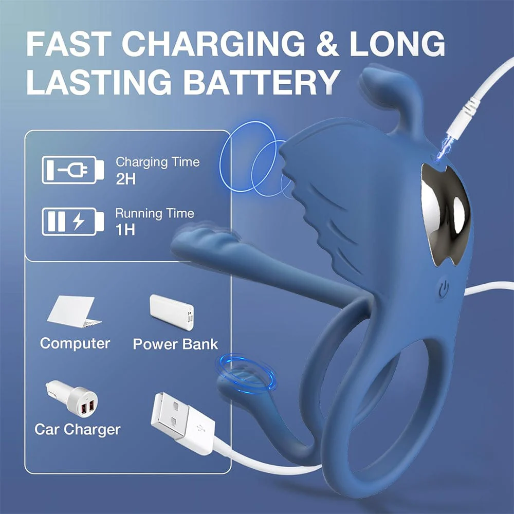Penis Vibrating Ring Cock 3 in 1 Massage Delayed Ejaculation Citoral Stimulator Flirt Masturbation - Image 7