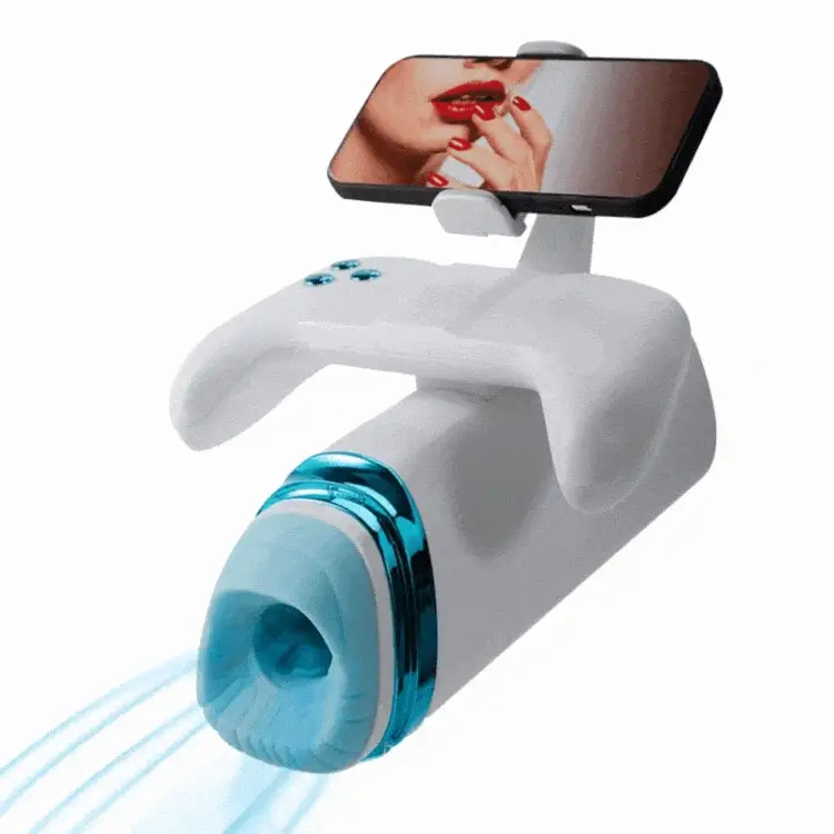 Game Male Masturbator M100 Heating Thrusting Vibrating Penis Stroker With Handles And Phone Holder