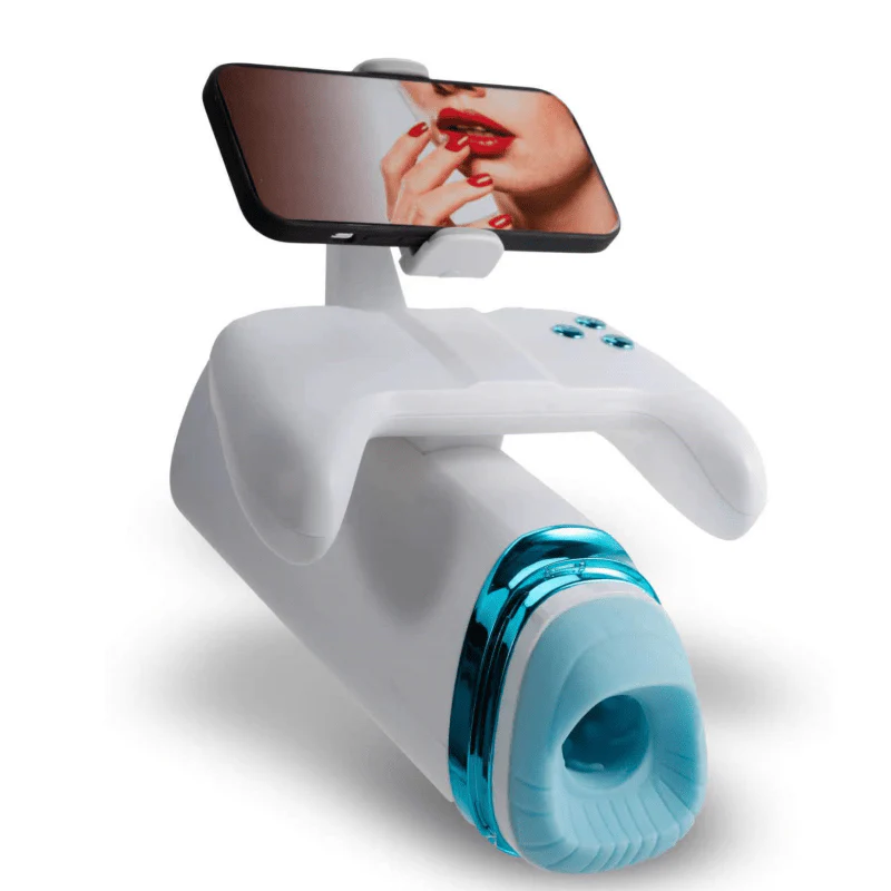 Game Male Masturbator M100 Heating Thrusting Vibrating Penis Stroker With Handles And Phone Holder - Image 10
