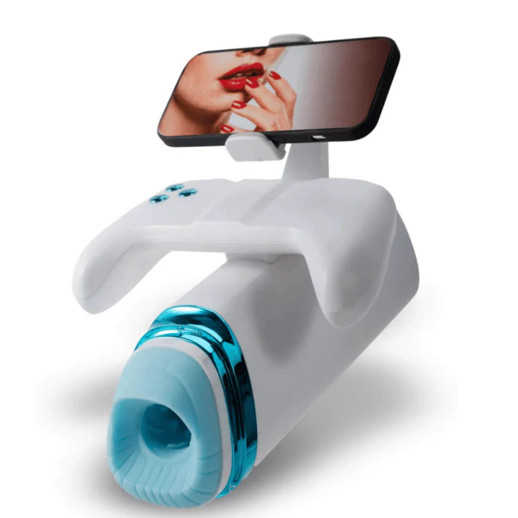 Game Male Masturbator M100 Heating Thrusting Vibrating Penis Stroker With Handles And Phone Holder - Image 11