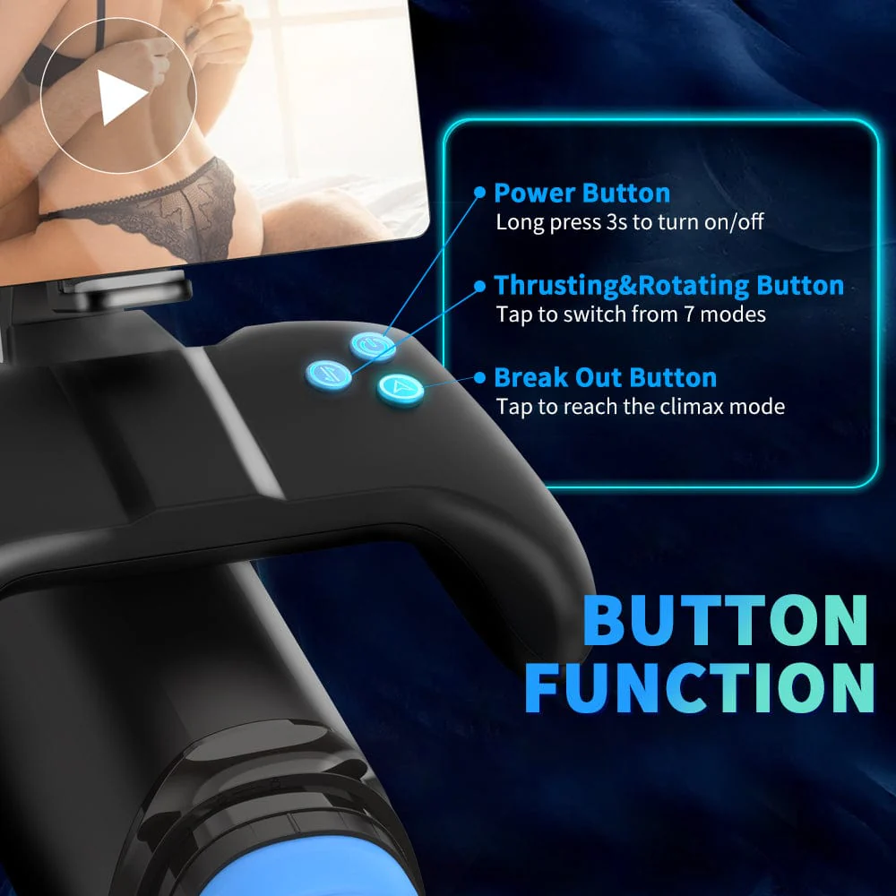 Game Male Masturbator M100 Heating Thrusting Vibrating Penis Stroker With Handles And Phone Holder - Image 12