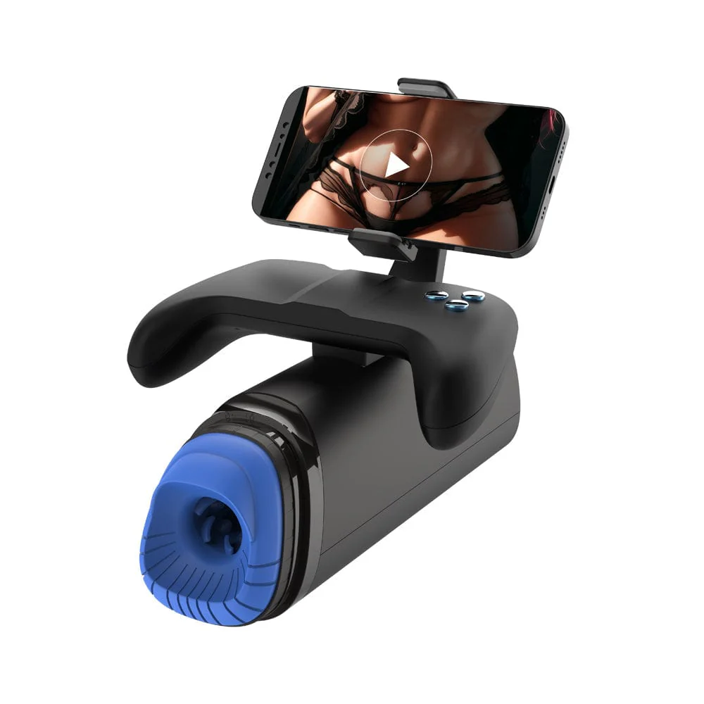 Game Male Masturbator M100 Heating Thrusting Vibrating Penis Stroker With Handles And Phone Holder - Image 2