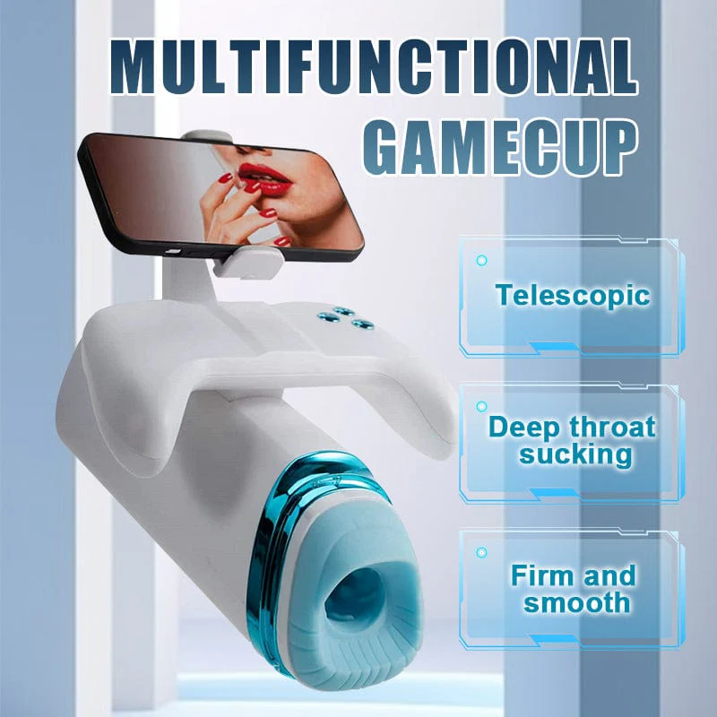 Game Male Masturbator M100 Heating Thrusting Vibrating Penis Stroker With Handles And Phone Holder - Image 3