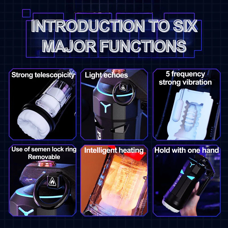 High Explosive Grenade Aircraft Cup Telescopic Vibration Heating Male Masturbation Device - Image 4