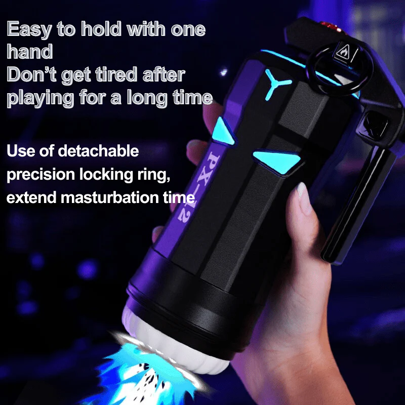 High Explosive Grenade Aircraft Cup Telescopic Vibration Heating Male Masturbation Device - Image 6