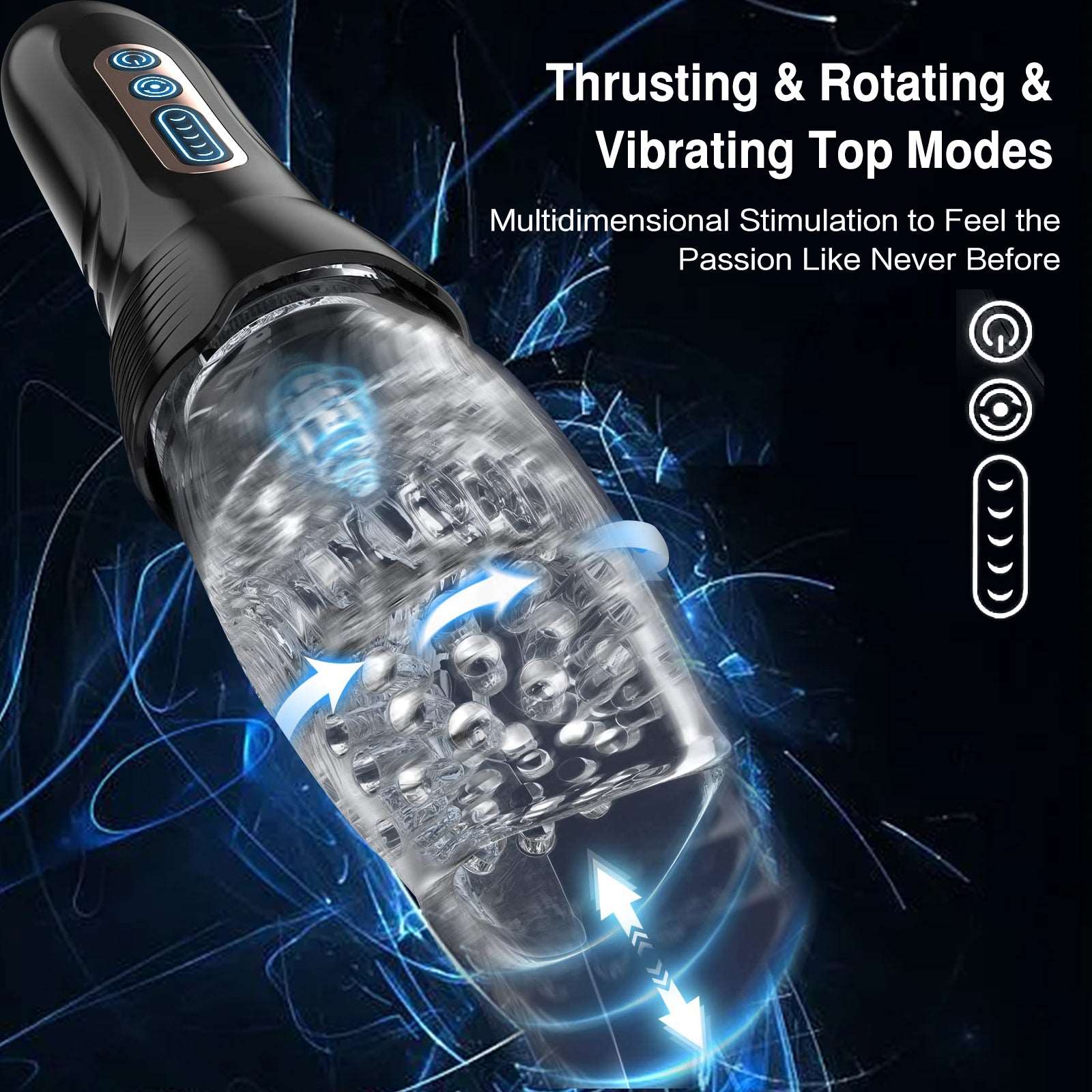 3.0 Version Male Rose Thrusting Rotating And Vibrating Oral Sex Male Masturbator - Image 3