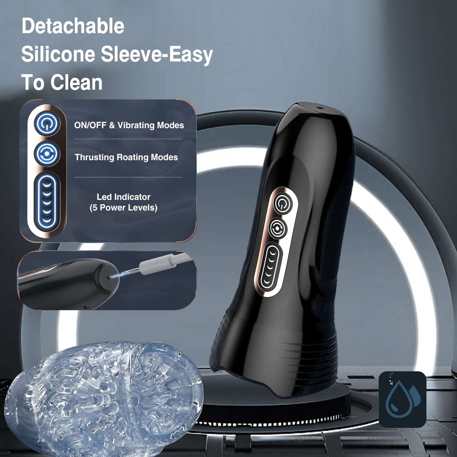 3.0 Version Male Rose Thrusting Rotating And Vibrating Oral Sex Male Masturbator - Image 4