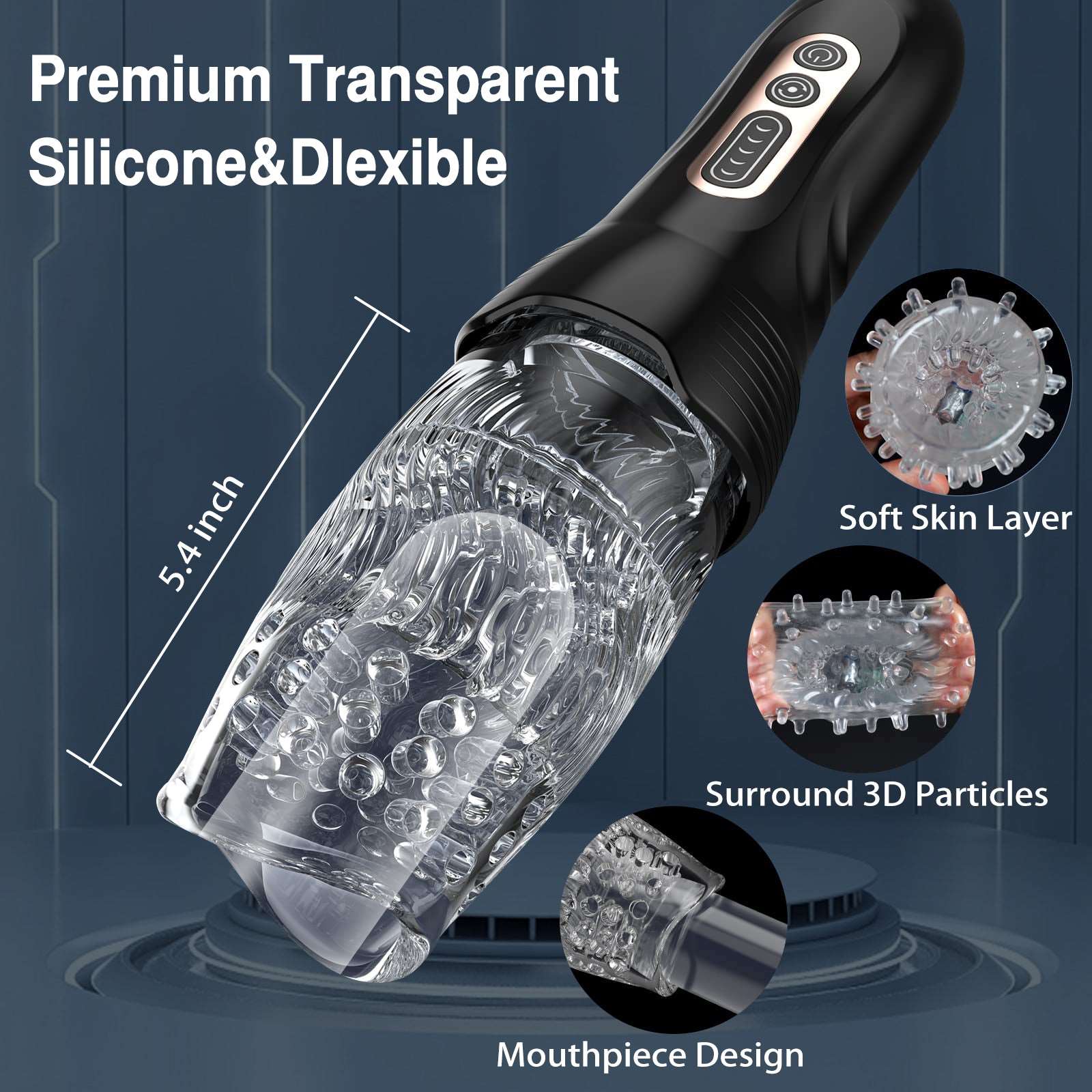 3.0 Version Male Rose Thrusting Rotating And Vibrating Oral Sex Male Masturbator - Image 5