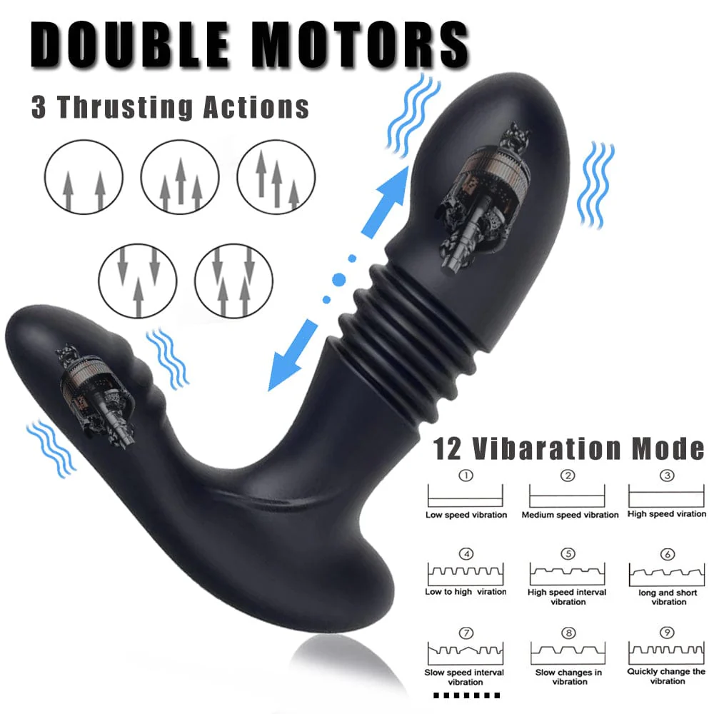 Men's Retractable Prostate Anal Plug G-point Stick Vibrator - Image 2