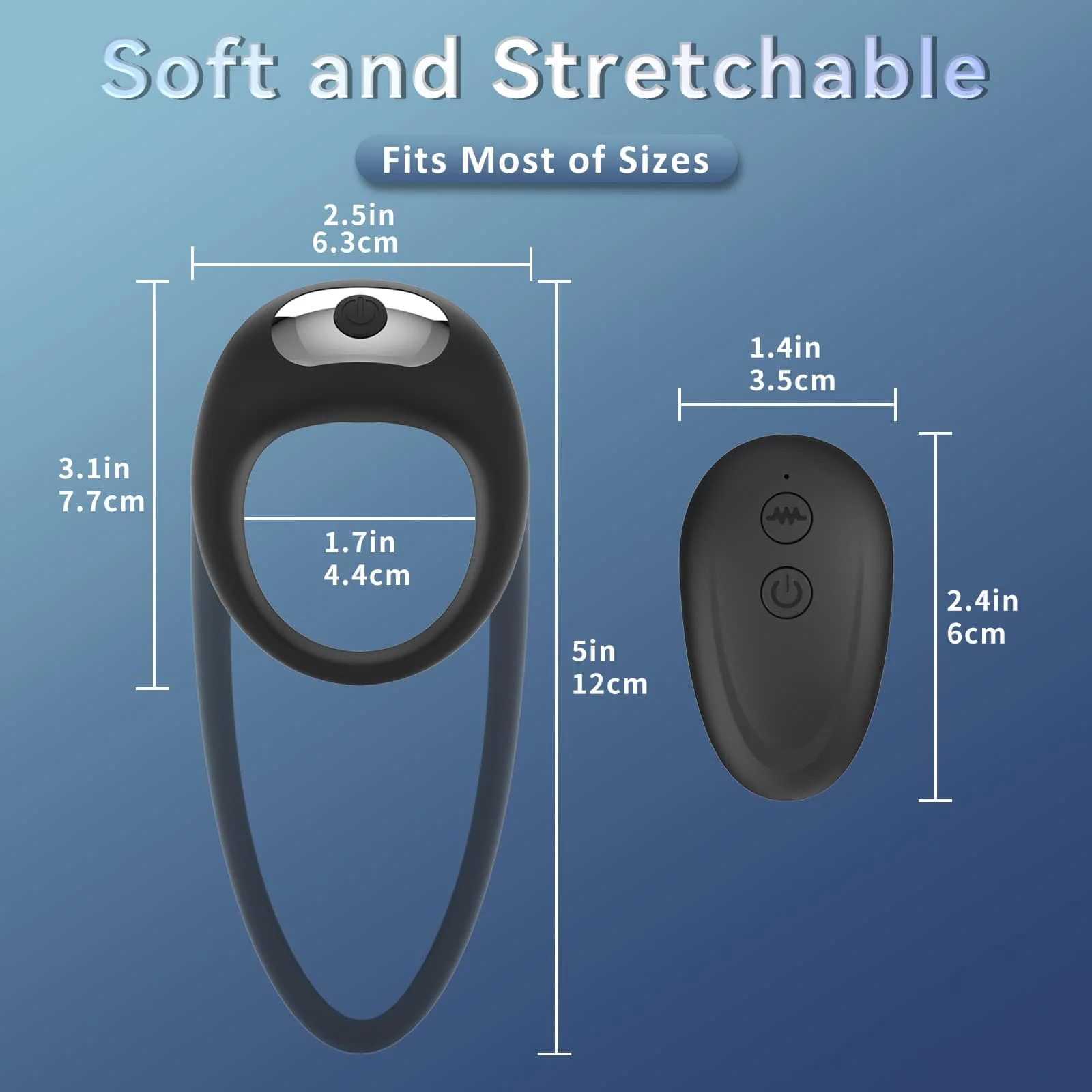 Rabbit Vibrating Cock Ring Adult Sex Toys with Clitoral Vibrator - Image 11