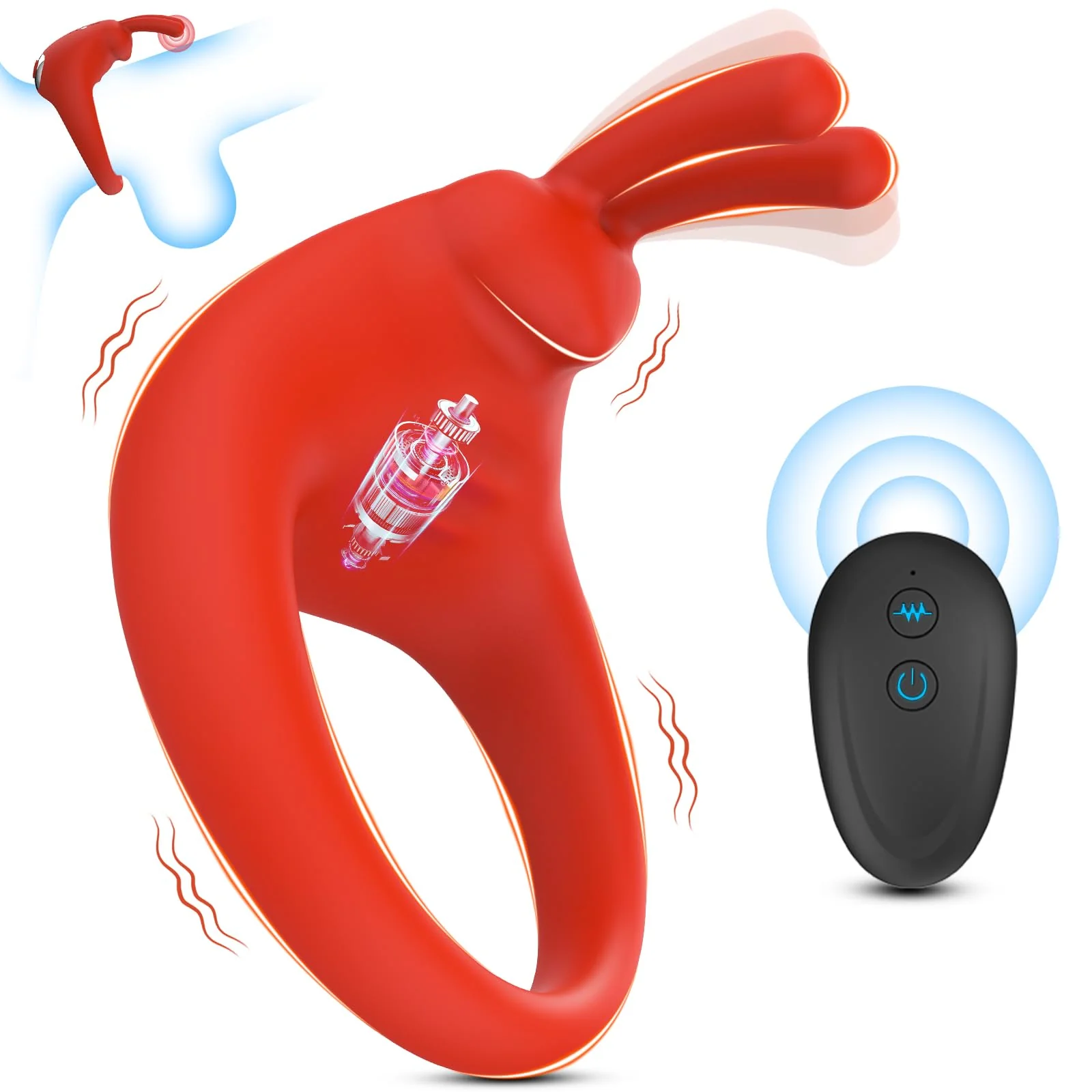Rabbit Vibrating Cock Ring Adult Sex Toys with Clitoral Vibrator - Image 18