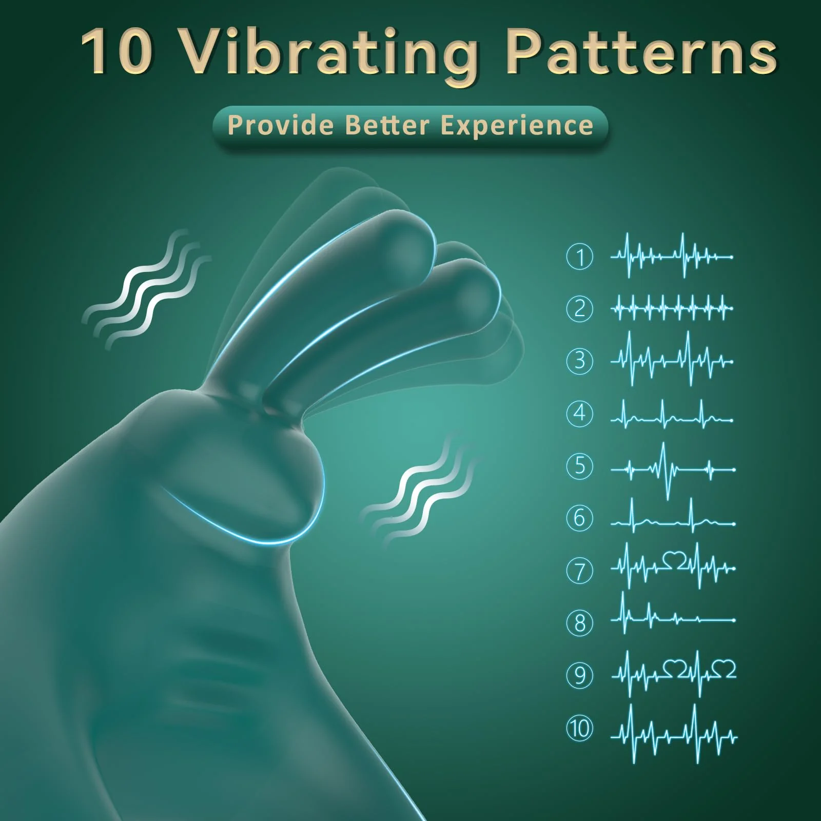 Rabbit Vibrating Cock Ring Adult Sex Toys with Clitoral Vibrator - Image 8
