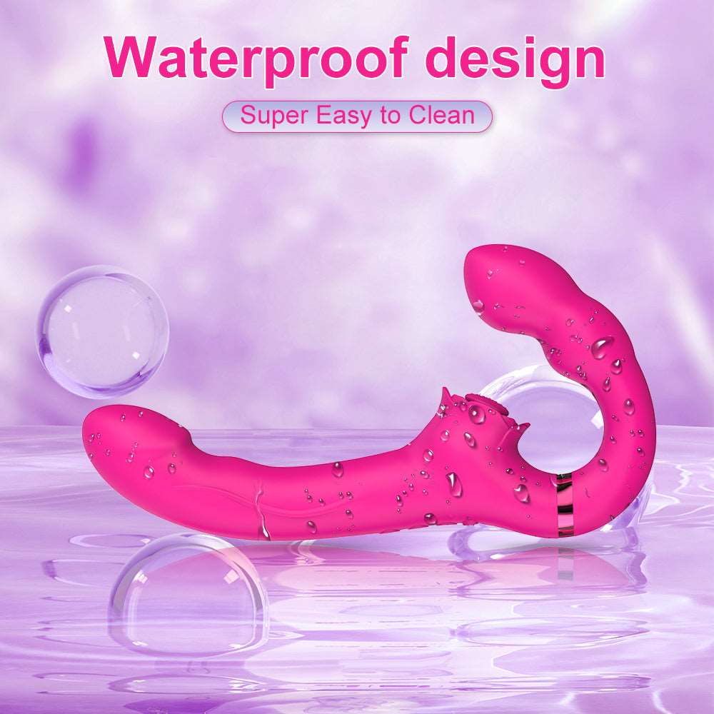 3-in-1 Rose Clit Stimulator Dual Motor Shock Panty Vibrator - Image 5