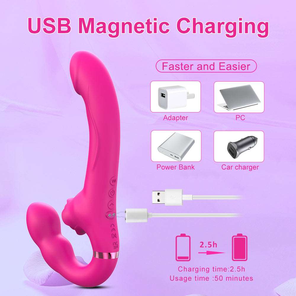3-in-1 Rose Clit Stimulator Dual Motor Shock Panty Vibrator - Image 6