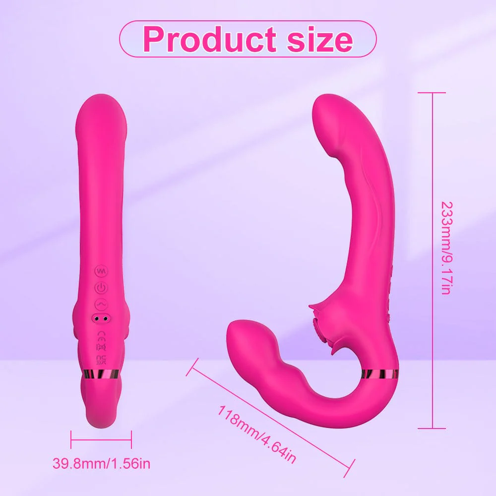 3-in-1 Rose Clit Stimulator Dual Motor Shock Panty Vibrator - Image 8
