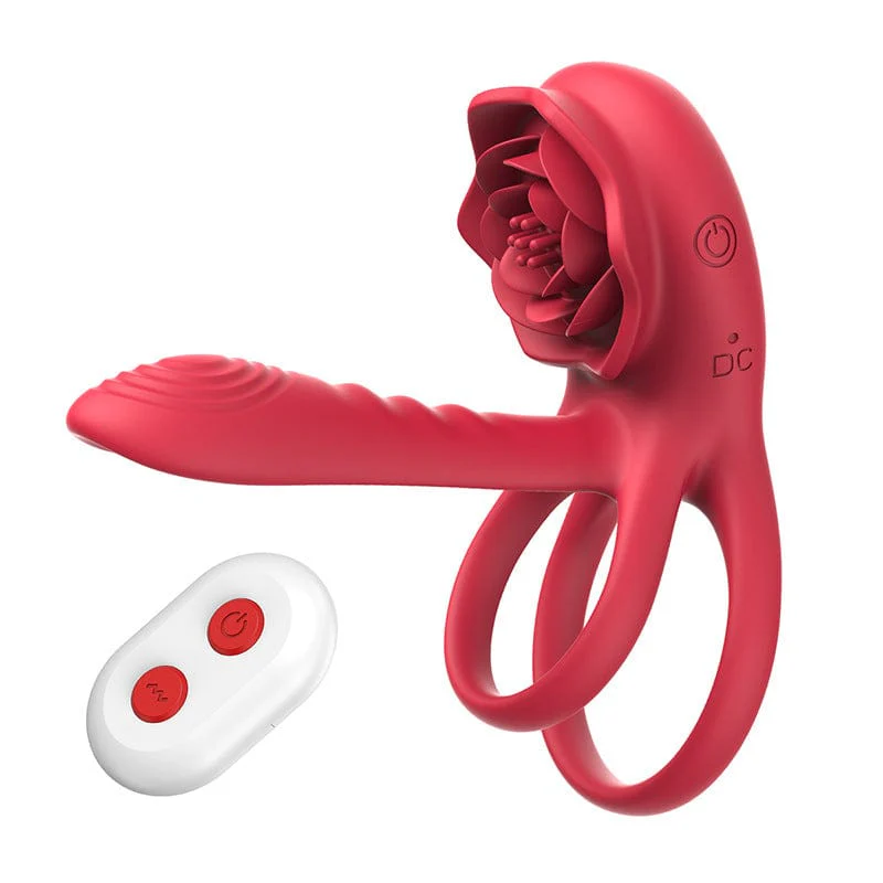 Rose Cock Ring Vibrator Clit Stimulator Couple Toy Upgraded Version - Image 4