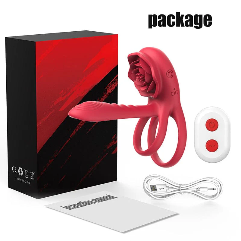 Rose Cock Ring Vibrator Clit Stimulator Couple Toy Upgraded Version - Image 6