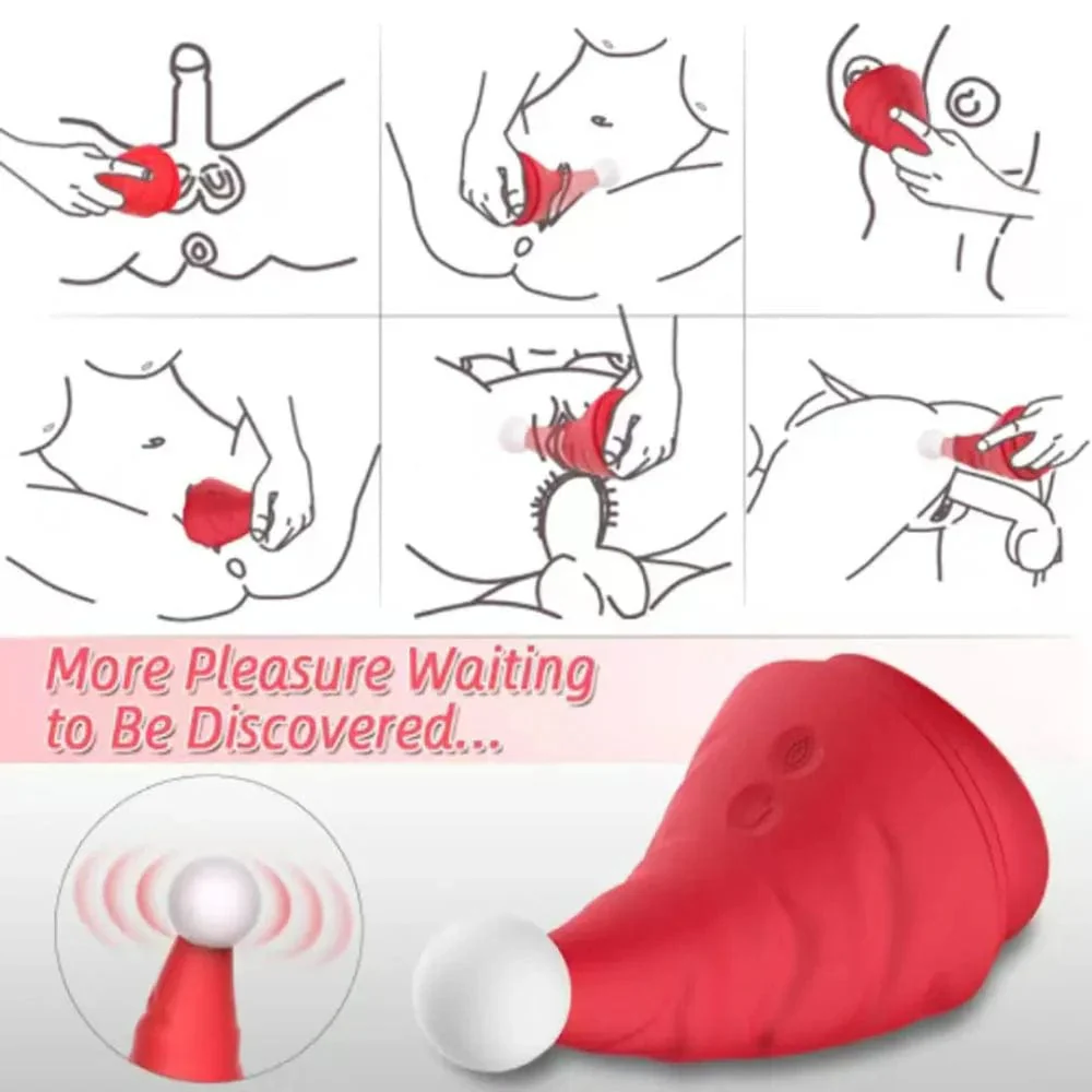 Santa Hat Vibrator 15 Speed Cunnilingus Masturbator Clit G-Spot Stimulator For Christmas - Image 3