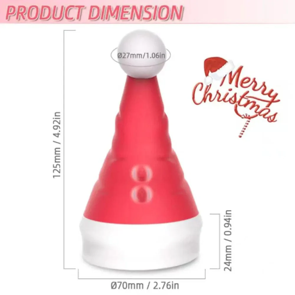 Santa Hat Vibrator 15 Speed Cunnilingus Masturbator Clit G-Spot Stimulator For Christmas - Image 6