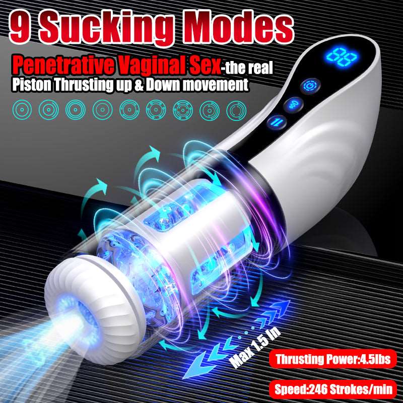 3-in-1 Thrusting Rotating Sucking Deep-throat Male Masturbator - Image 3