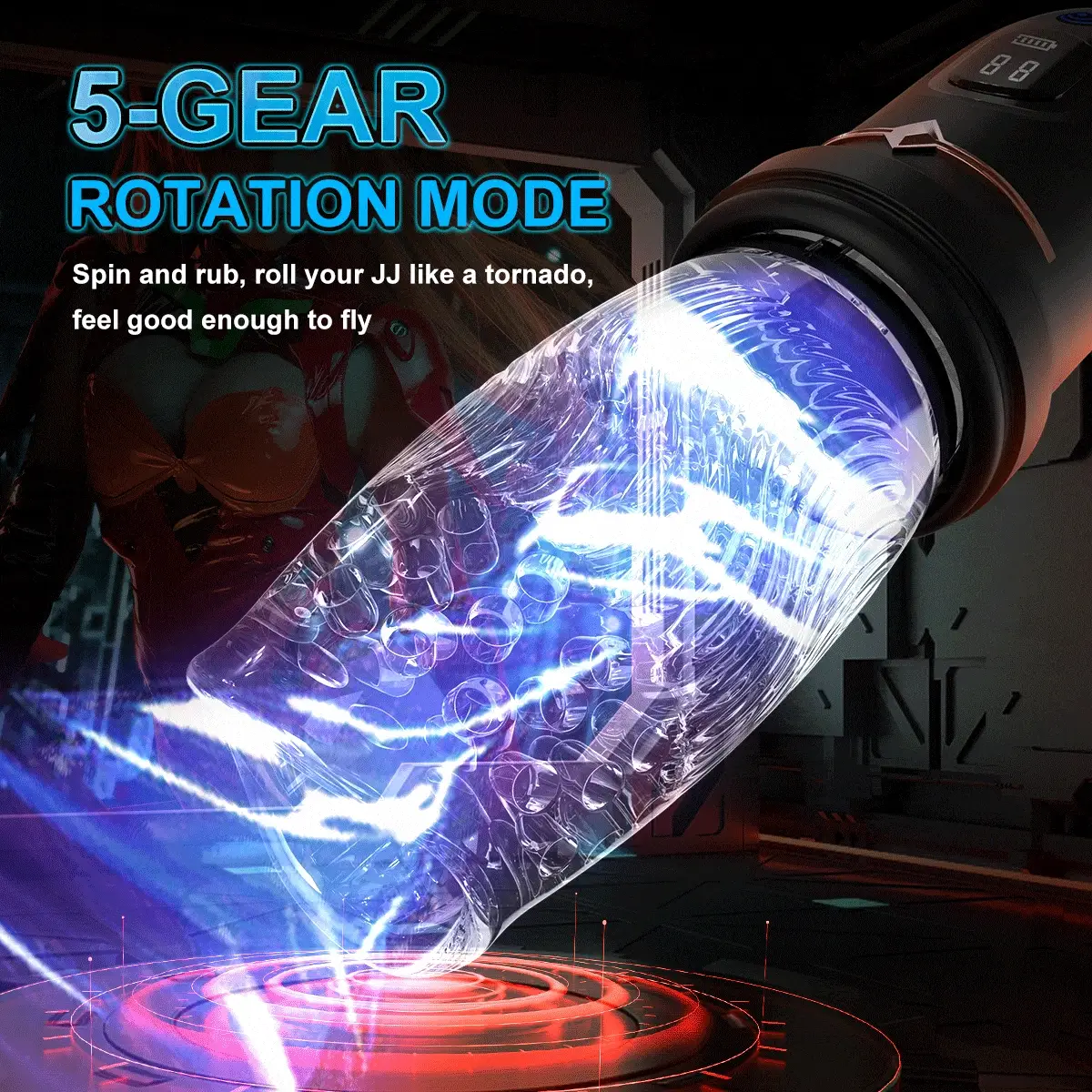 4.0 Version Male Rose Toy Thrusting Rotating Vibrating Oral Sex Penis Stroker - Image 3