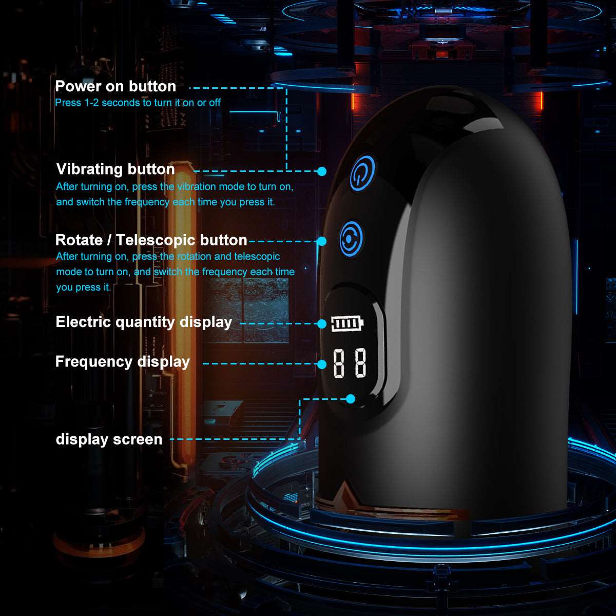 4.0 Version Male Rose Toy Thrusting Rotating Vibrating Oral Sex Penis Stroker - Image 5
